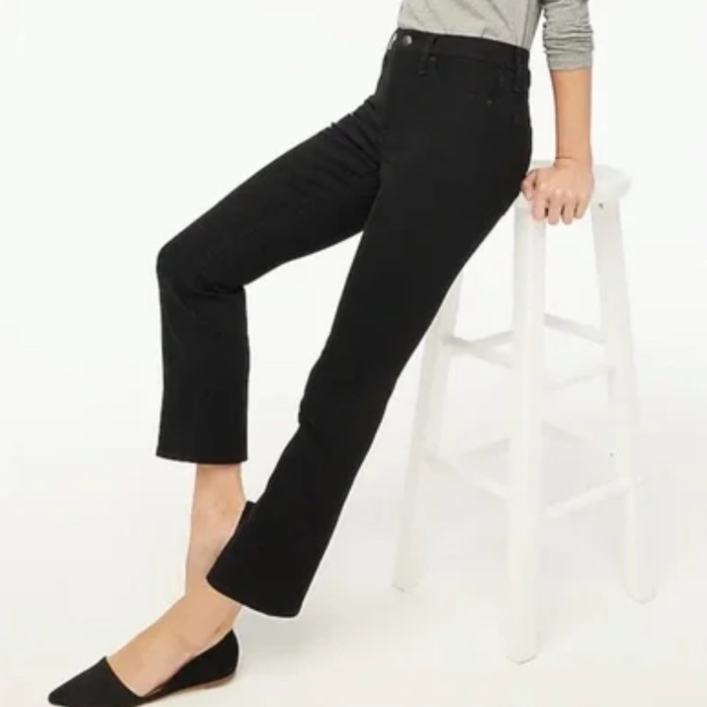 J Crew Factory Black Flare Crop Jeans Size 31 US 12